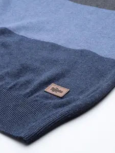 Roadster Men Colourblocked Cotton Pullover