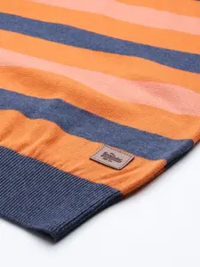 Roadster Men Striped Cotton Sweater Vest