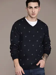 Roadster Men Printed Sweater Vest