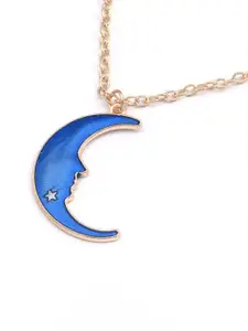 FIMBUL Gold-Plated Stone Studded Pendant With Chain