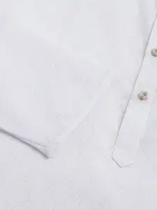 hangup trend Geometric Woven Design Jacquard Mandarin Collar Straight Kurta