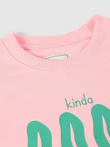 max Girls Typography Printed Pure Cotton Sweatshirt