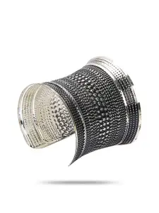 YouBella Women Silver-Plated Cuff Bracelet