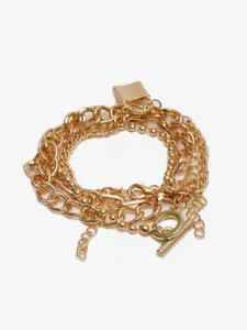 YouBella Women Set Of 4 Gold-Plated Link Bracelet