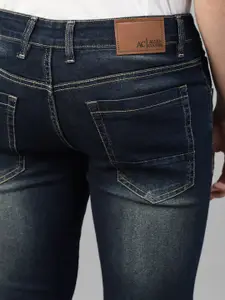 Allen Cooper Men Slim Fit Mid-Rise Dark Shade Light Fade Clean Look Stretchable Jeans