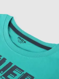 max Boys Typography Printed Pure Cotton T-shirt