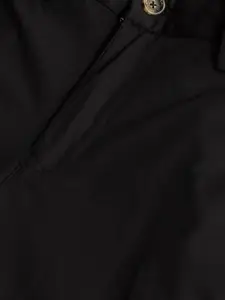 Snitch Men Black Smart Slim Fit Chinos Trousers