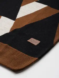 Roadster Men Geometric Printed Acrylic Pullover Sweater