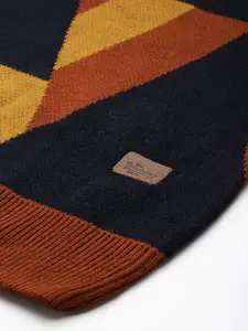 Roadster Men Geometric Printed Acrylic Pullover Sweater