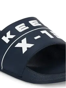 HRX by Hrithik Roshan Men Navy Blue & White Printed Sliders