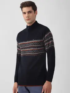 Peter England Casuals Self Design Acrylic Pullover