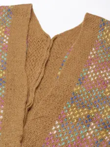 SHOWOFF Self Design Front-Open Acrylic Poncho