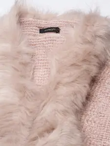 SHOWOFF Acrylic Front-Open Sweater with Fuzzy Detail