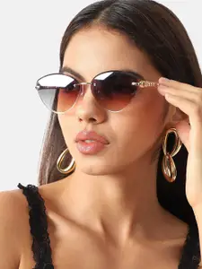 HAUTE SAUCE by  Campus Sutra Women Cateye Sunglasses with Polarised Lens AW23_HSSG2280