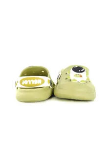 Yellow Bee Boys Cute Astro Applique Rubber Clogs