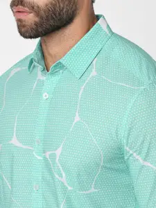 Blue Buddha Abstract Printed Cotton Casual Shirt