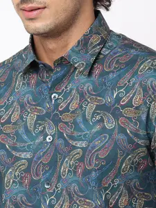 Blue Buddha Ethnic Motifs Printed Cotton Casual Shirt