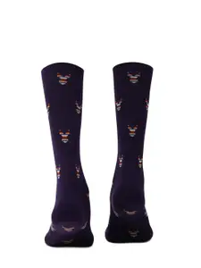 RARE RABBIT Men Pack of 3 Patterned Cotton Calf Length Socks