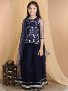 Cutiekins Girls Embroidered Ready to Wear Lehenga & Blouse With Dupatta