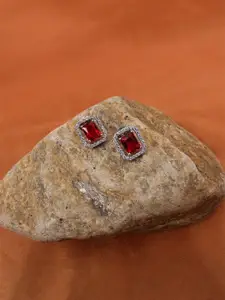 Mirana Rhodium-Plated Stone-Studded Necklace & Earrings