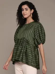 aarke Ritu Kumar Striped Pleated Kurti