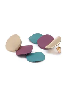 Bohey by KARATCART Gold-Plated Geometric Drop Earrings