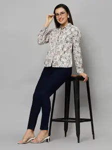 Chemistry Original Floral Printed Spread Collar Long Sleeves Casual Shirt