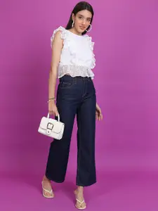 Tokyo Talkies Self Design Ruffled Top