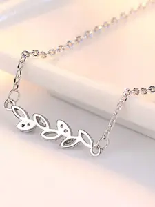 MYKI Silver-Plated CZ-Studded Pendant With Chain