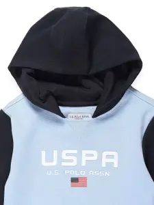 U.S. Polo Assn. Kids Boys Typography Printed Hooded Sweatshirt