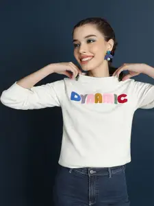 FOREVER 21 Embroidered Cotton Pullover Sweatshirt