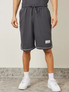 Styli Oversized Contrast Overlock Terry T-Shirt & Shorts Co-Ords