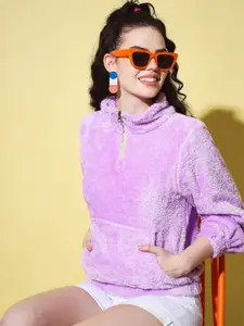 The Dry State Lavender Mock Collar Pullover Sweaters