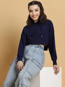 FOREVER 21 Hooded Crop Pullover Sweatshirt