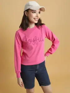 FOREVER 21 Typography Printed Long Sleeve Pullover Sweatshirt