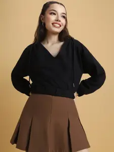 FOREVER 21 Hooded Crop Sweatshirt