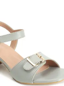ICONICS Buckle Detail Open Toe Block Heels
