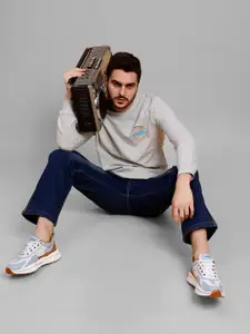 PEPLOS Graphic Printed Cotton Sweatshirt