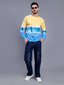 PEPLOS Abstract Printed Cotton Pullover Sweatshirt