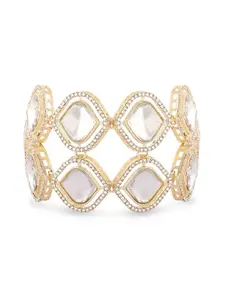 Zaveri Pearls Gold-Plated Double Layered Wraparound Bracelet