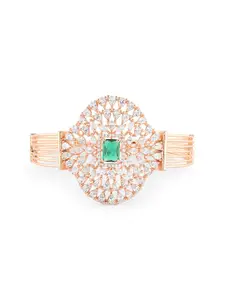 Zaveri Pearls Brass Rose Gold-Plated Cubic Zirconia Link Bracelet