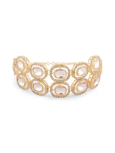 Zaveri Pearls Gold-Plated Double Layered Wraparound Bracelet