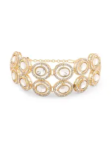 Zaveri Pearls Gold-Plated Double Layered Wraparound Bracelet