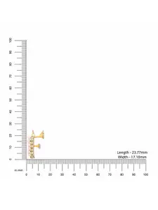 Kicky And Perky 925 Sterling Silver Gold-Plated Stone-Studded Alphabet F Pendant Chain