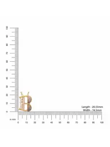 Kicky And Perky 925 Sterling Silver Gold Plated B-Alphabet-Charm Pendant With Chain