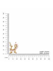 Kicky And Perky 925 Sterling Silver Gold-Plated Pearls-Studded & Charm Pendant With Chain