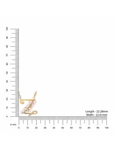 Kicky And Perky 925 Sterling Silver Gold-Plated Stone-Studded Alphabet Z Pendant Chain