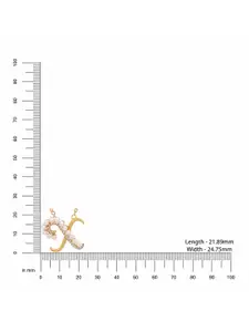 Kicky And Perky 925 Sterling Silver Gold-Plated Stone-Studded Alphabet X Pendant Chain