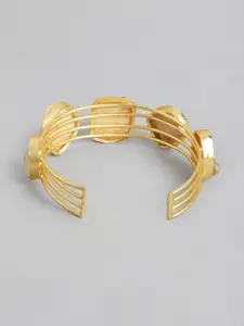 Anouk Women Gold-Plated Mother of Pearl Studded Cuff Bracelet