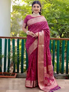 Anouk Floral Printed Pure Silk Banarasi Saree